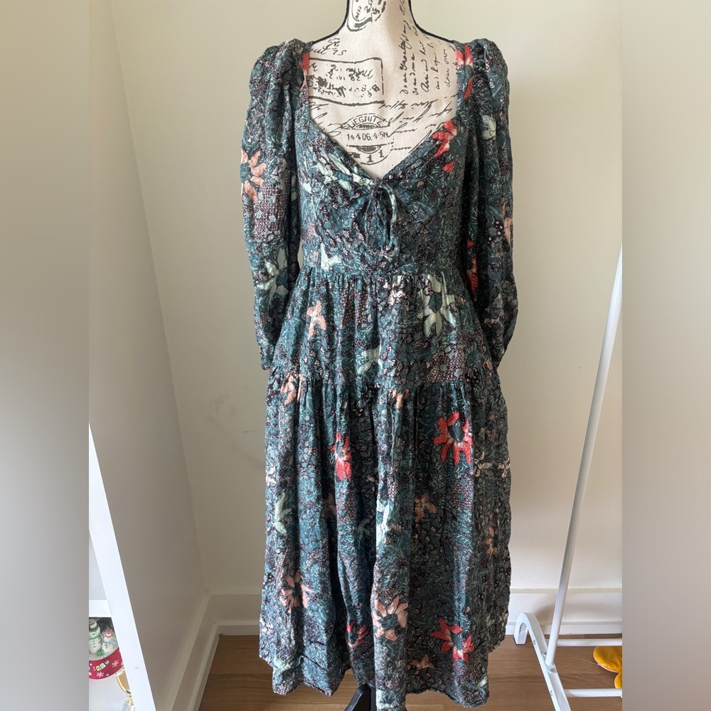 Ulla Johnson Aqua Tie-Back Maxi Dress